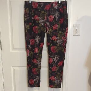 Soft Surroundings Dark Floral Trousers